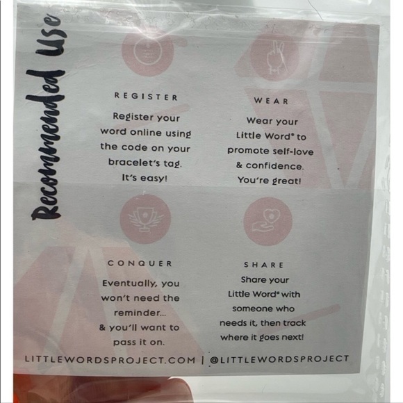 Little Words Project Bracelet Pronouns She Her She/her Beaded Stretch NWT Gender - Picture 6 of 8